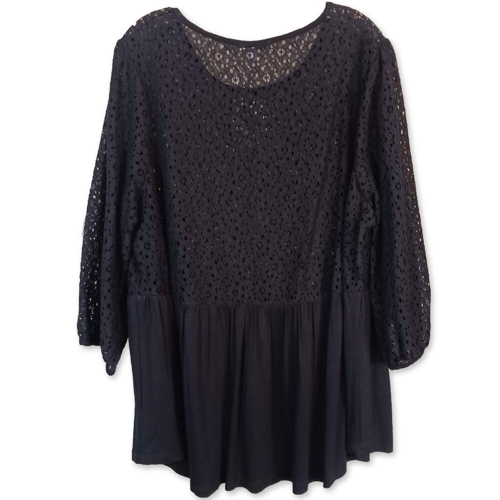 Nordstrom Rack Black Lace Blouse, size XL - Picture 2 of 6